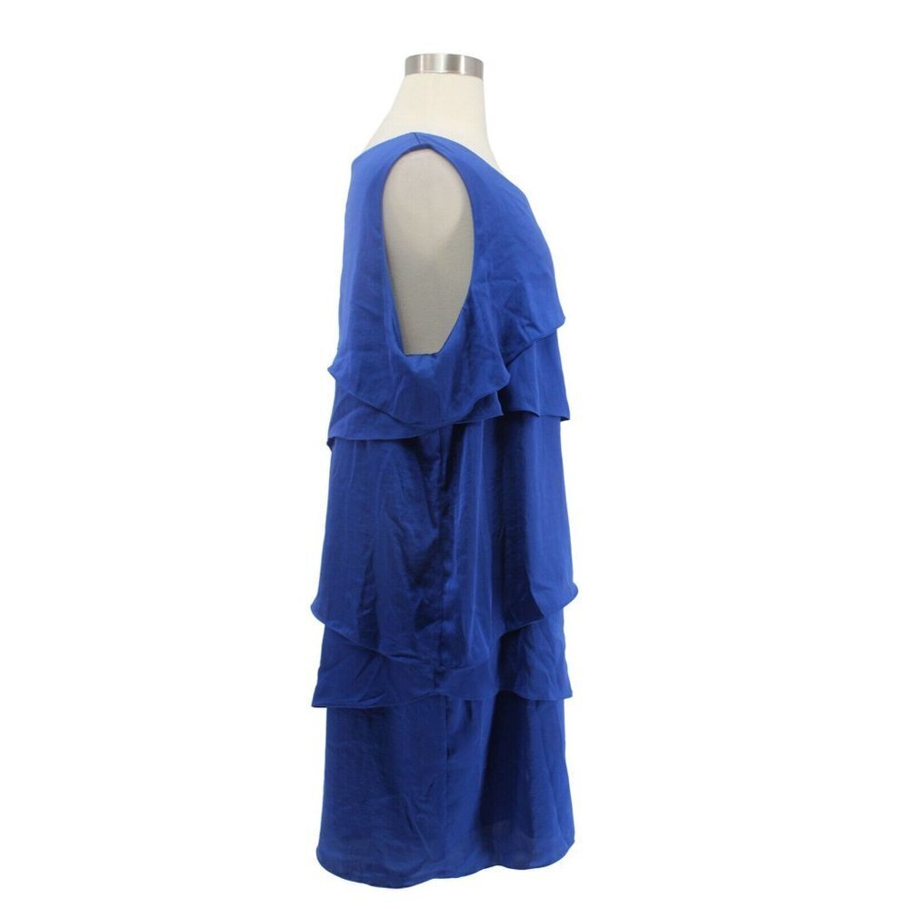 Vince Camuto Blue Satin Tiered Sleeveless Shift Dress Plus Size 24W - Picture 3 of 6